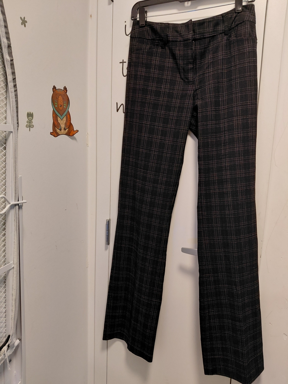 New York & Company Black Plaid Dress Pants